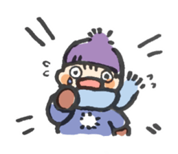 Boy with winter sticker #14505065