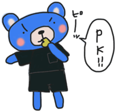 Blue sticker of a samurai bear sticker #14506378