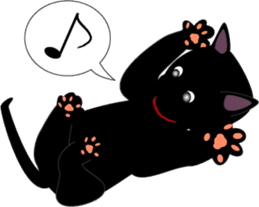 Kuro-chan of the black kitten sticker #14507538