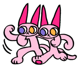 kawaii pink cat sticker #14507721