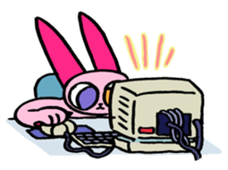 kawaii pink cat sticker #14507722