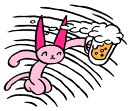 kawaii pink cat sticker #14507731