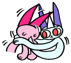 kawaii pink cat sticker #14507737