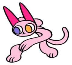 kawaii pink cat sticker #14507739