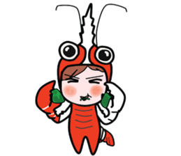 Mr.koon and Miss Dear crayfish sticker #14508944