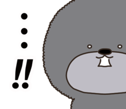 Charming blak dog in winter sticker #14511839