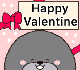 Charming blak dog in winter sticker #14511842