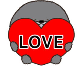 Charming blak dog in winter sticker #14511843