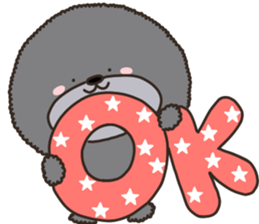 Charming blak dog in winter sticker #14511851