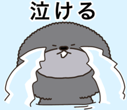 Charming blak dog in winter sticker #14511858