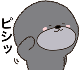 Charming blak dog in winter sticker #14511866