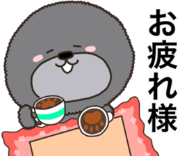 Charming blak dog in winter sticker #14511867