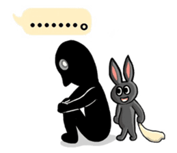 Mr.Shadow and black bunny sticker #14514102