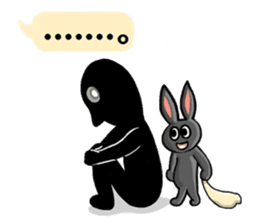Mr.Shadow and black bunny sticker #14514102