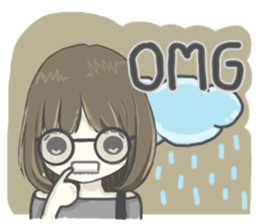 crazy shy girl sticker #14514626