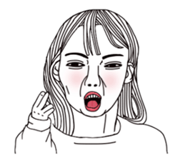 Bored man &woman sticker #14514730