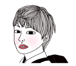 Bored man &woman sticker #14514733