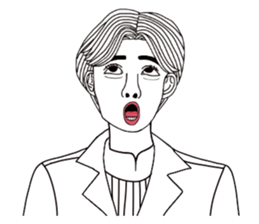 Bored man &woman sticker #14514747