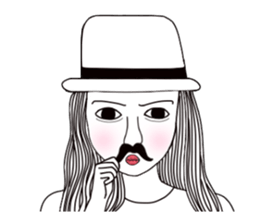 Bored man &woman sticker #14514765