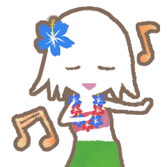 a hula girl sticker