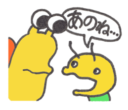 Caterpillar Gorotan and Snail Kururu sticker #14519588