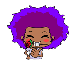 Afro girl emoji sticker #14526798