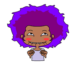 Afro girl emoji sticker #14526799