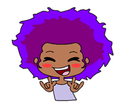 Afro girl emoji sticker #14526800