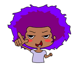 Afro girl emoji sticker #14526801