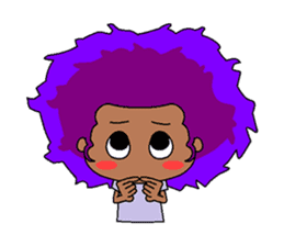 Afro girl emoji sticker #14526802