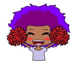Afro girl emoji sticker #14526804