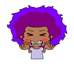 Afro girl emoji sticker #14526805