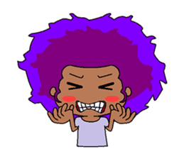 Afro girl emoji sticker #14526805