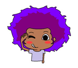 Afro girl emoji sticker #14526807