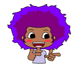 Afro girl emoji sticker #14526810