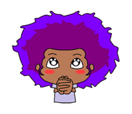 Afro girl emoji sticker #14526812