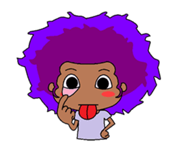 Afro girl emoji sticker #14526813