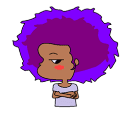 Afro girl emoji sticker #14526817