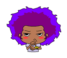 Afro girl emoji sticker #14526818