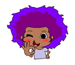 Afro girl emoji sticker #14526821