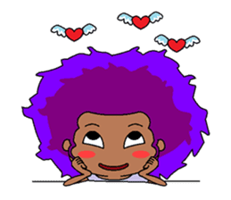 Afro girl emoji sticker #14526822