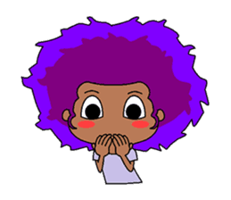Afro girl emoji sticker #14526823