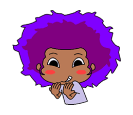 Afro girl emoji sticker #14526826