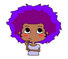 Afro girl emoji sticker #14526827