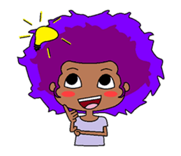 Afro girl emoji sticker #14526828