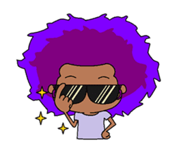 Afro girl emoji sticker #14526829