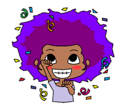 Afro girl emoji sticker #14526830