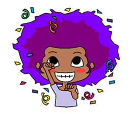 Afro girl emoji sticker #14526830