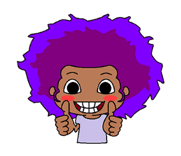 Afro girl emoji sticker #14526831