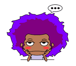 Afro girl emoji sticker #14526832